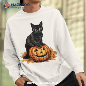 retro halloween black cat pumpkin costume for kids shirt sweatshirt