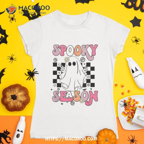 Retro Hippie Halloween Cute Ghost Spooky Season Shirt
