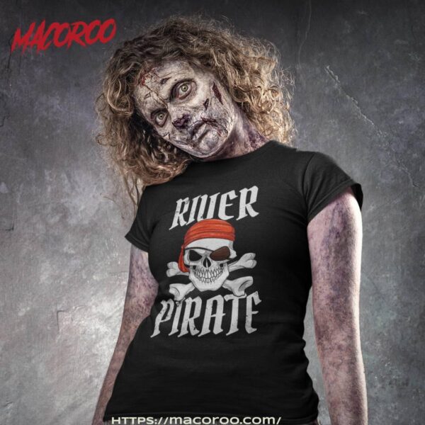 River Pirate Halloween Skull & Crossbones Eyepatch Shirt