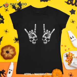 rock on star skeleton hands skull costume halloween shirt tshirt 1