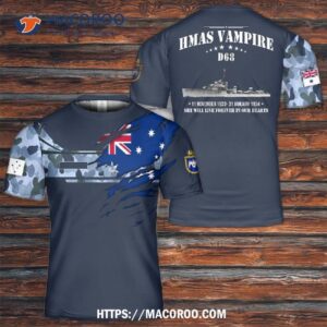 Royal Australian Navy Hmas Vampire (d68) 3D T-Shirt