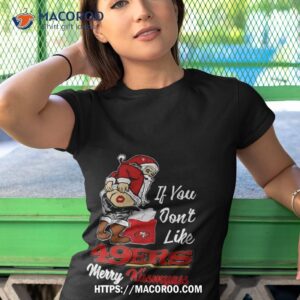 santa if you don t like san francisco 49ers merry kissmyass 2023 christmas t shirt tshirt 1