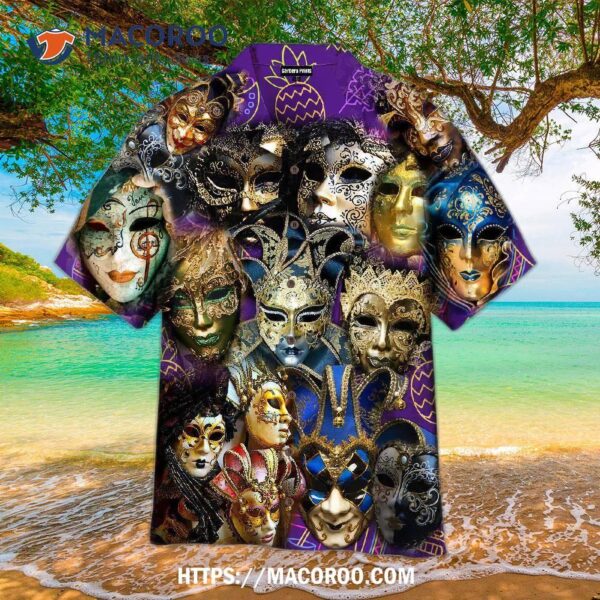 Scary Festival Carnival Mask Mardi Gras Aloha Hawaiian Shirt