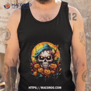 scary skull halloween shirt tank top
