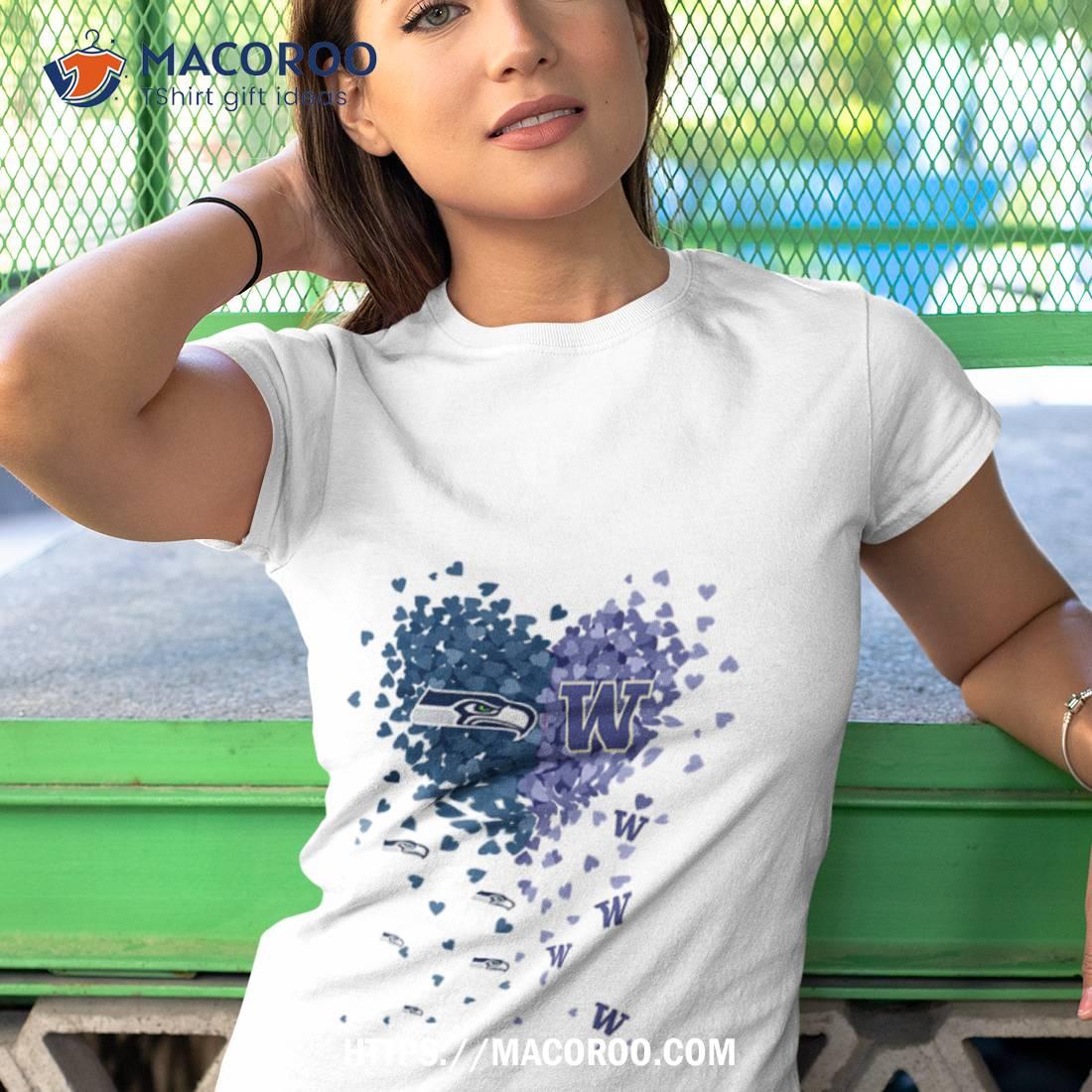 Seattle Seahawks And Washington Huskies Tiny Heart Shape 2023 Shirt Seattle Seahawks And Washington Huskies Tiny Heart Shape 2023 Shirt