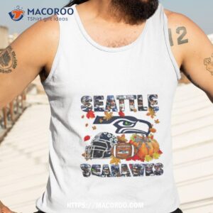 seattle seahawks fall helmet pumpkin shirt tank top 3