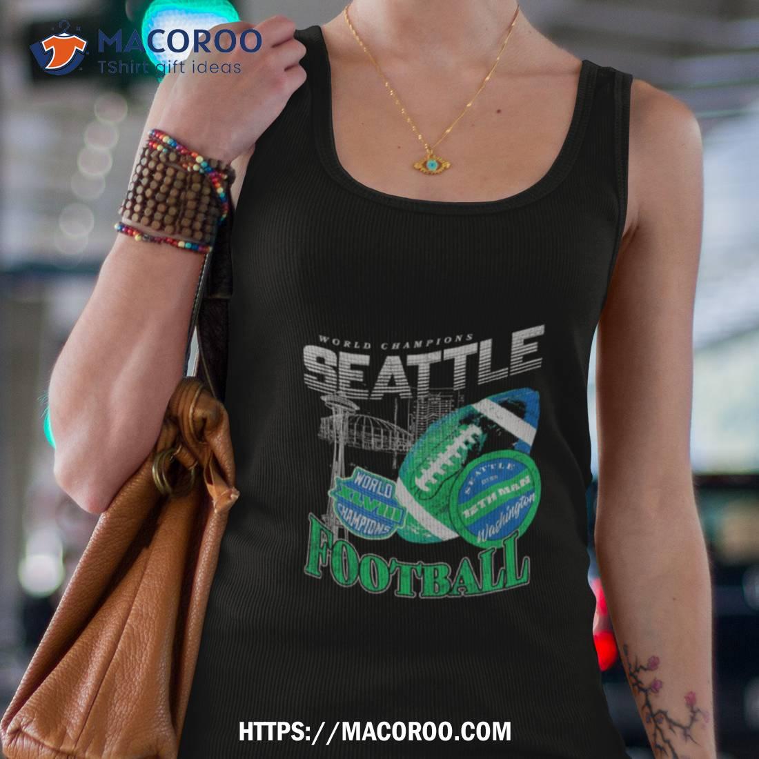 SEATTLE SEAHAWKS WORLD CHAMPIONS FOOTBALL RETRO SHIRT - Limotees