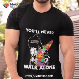 Detroit Lions You'Ll Never Walk Alone Mom And Son Autism Shirt