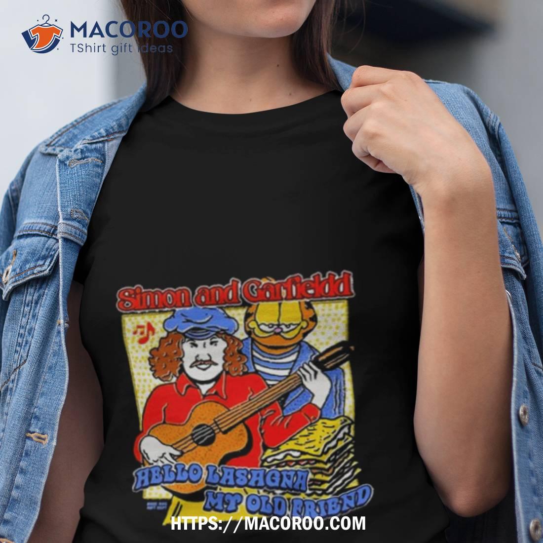 Simon And Garfield Hello Lasagna My Old Friend T Shirt Simon And Garfield Hello Lasagna My Old Friend T Shirt