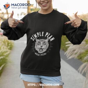 simple plan where i belong tiger shirt sweatshirt