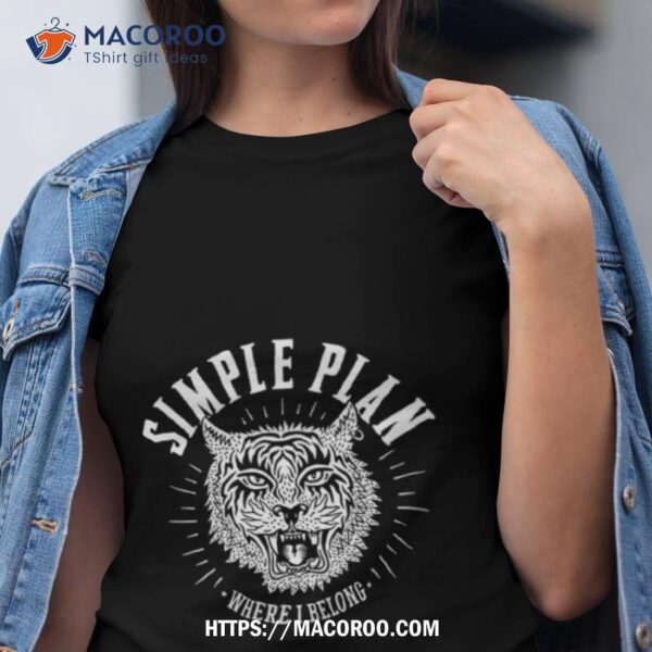 Simple Plan Where I Belong Tiger Shirt