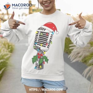 singer mic microphone christmas tree shirt sweatshirt