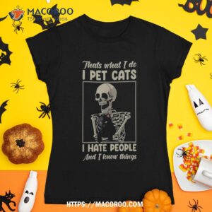 Skeleton Cat Kitten Lover Grumpy Skull Kitty Pet Owner Shirt