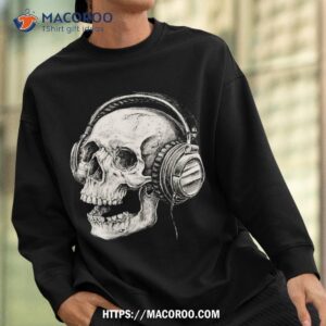 skeleton dj headphones shirt spooky skull musician halloween sweatshirt