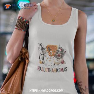 Skeleton Halloween Thankgiving And Christmas Shirt 3 skeleton halloween thankgiving and christmas shirt tank top 4