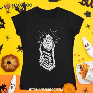 skeleton hand heart lazy halloween costume skull bones shirt tshirt 1