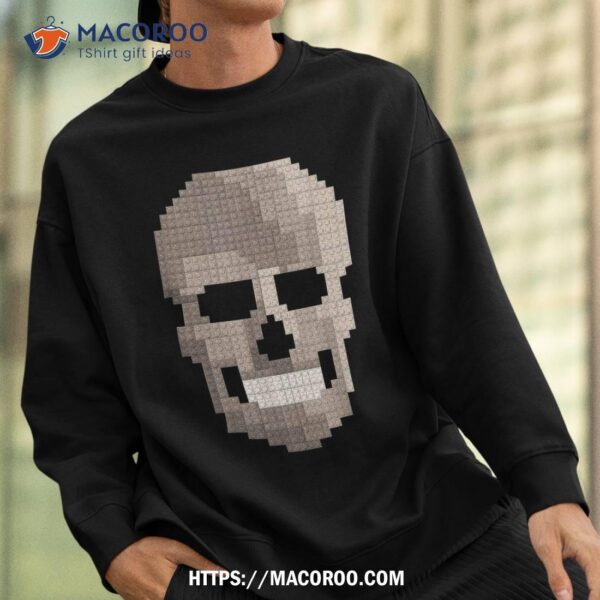 Skull Block Builder Bricks Halloween Skeleton Master Shirt