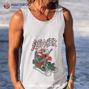 sleigher heavy metal santa shirt tank top
