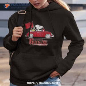 snoopy and woodstock driver car rutgers scarlet knights 2023 shirt hoodie 3