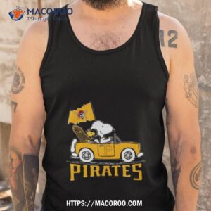 snoopy and woodstock driving car pittsburgh pirates shirt tank top