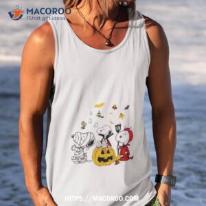 snoopy and woodstock halloween shirt tank top