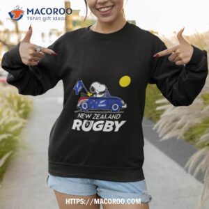 snoopy and woodstock new zealand rugby on car 2023 shirt sweatshirt 1