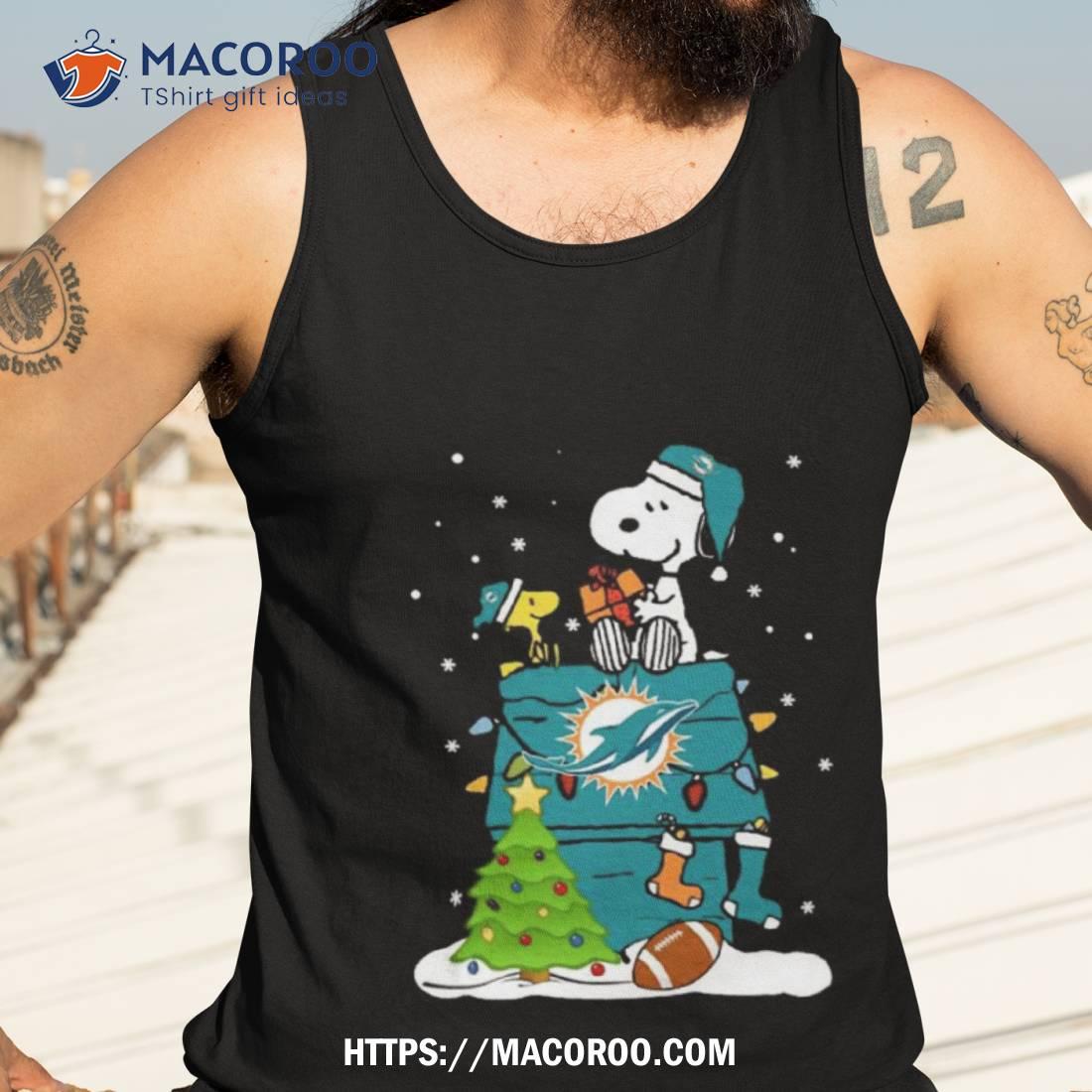 Snoopy The Peanuts Miami Dolphins Christmas Shirt