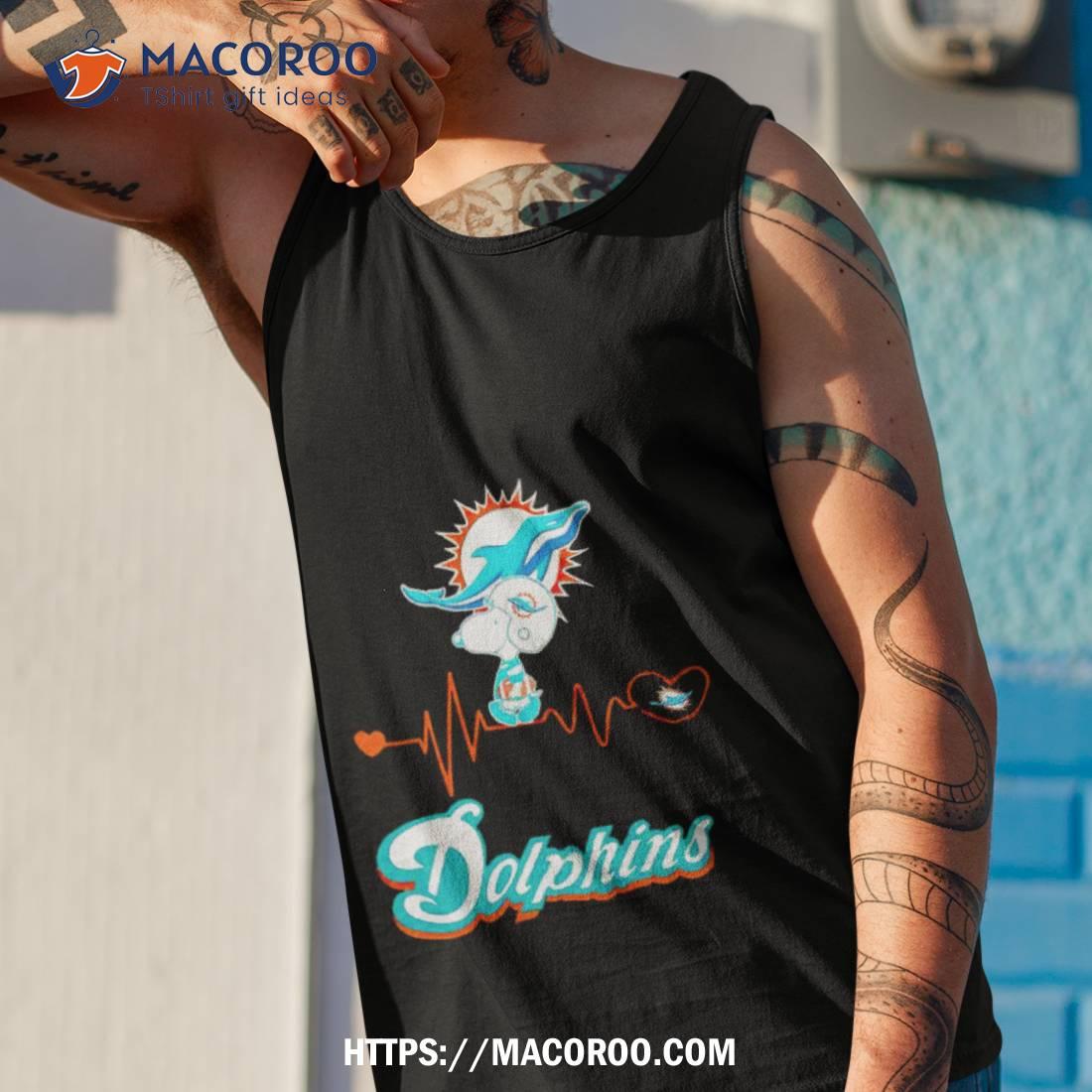 Snoopy Miami Dolphins Heartbeat Shirt Snoopy Miami Dolphins Heartbeat Shirt