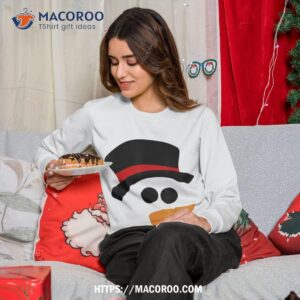 snowman christmas character face shirt sweatshirt