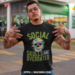 Social Skills Saying Funny Halloween Skulls Pun Art Meme Shirt
