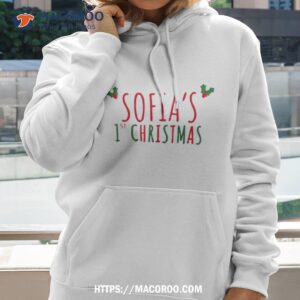 sofia s first christmas personalised name shirt hoodie