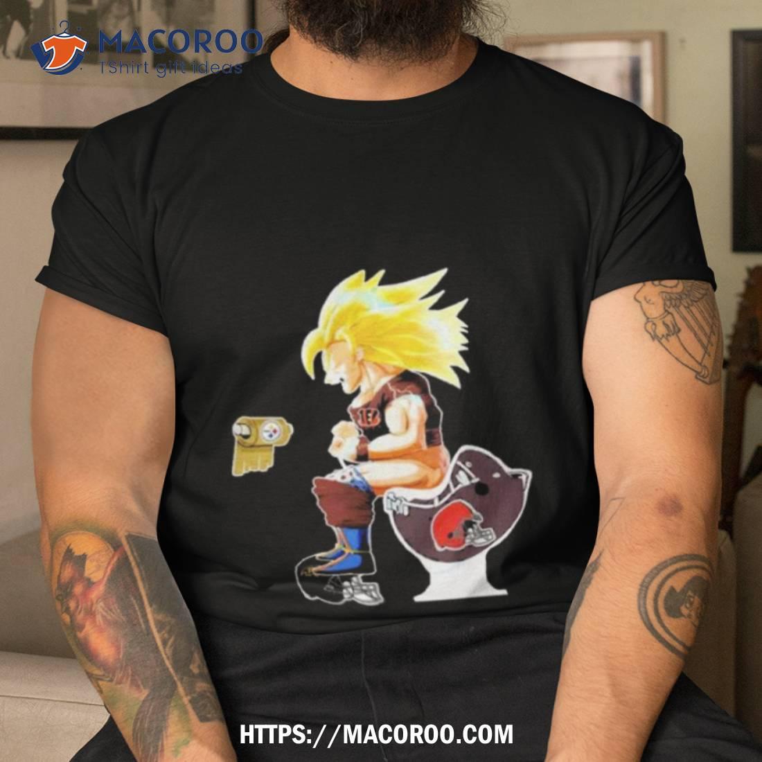 Son Goku Cincinnati Bengals Shitting On Toilet Cleveland Browns And Other  Teams 2023 Shirt