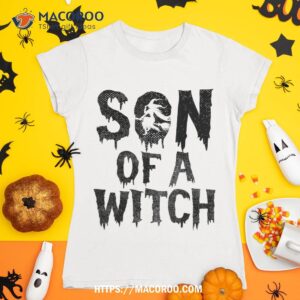 Son Of A Witch Mom Halloween Trick Or Treat Spooky Kid Boys Shirt