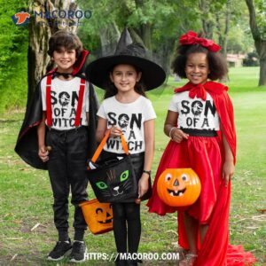 son of a witch mom halloween trick or treat spooky kid boys shirt tshirt 3