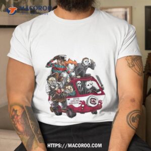 south carolina gamecocks horror movies characters bus halloween 2023 shirt tshirt
