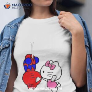 spiderman hello kitty kissing shirt tshirt