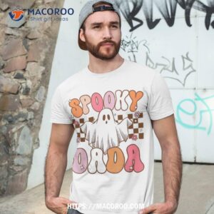 Spooky Dada Halloween Dad Ghost Costume Retro Groovy Shirt