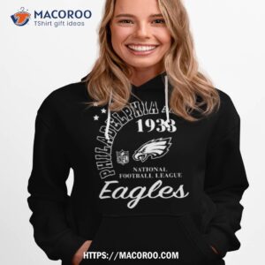 starter black philadelphia eagles city arch team t shirt hoodie 1