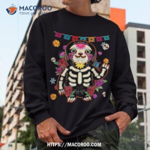 sugar skull mexican sloth bone halloween day of dead shirt sweatshirt