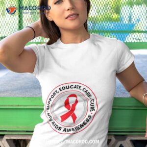 Support Educate Care Cure Hiv Aids Awareness Shirt 3 support educate care cure hiv aids awareness shirt tshirt 1