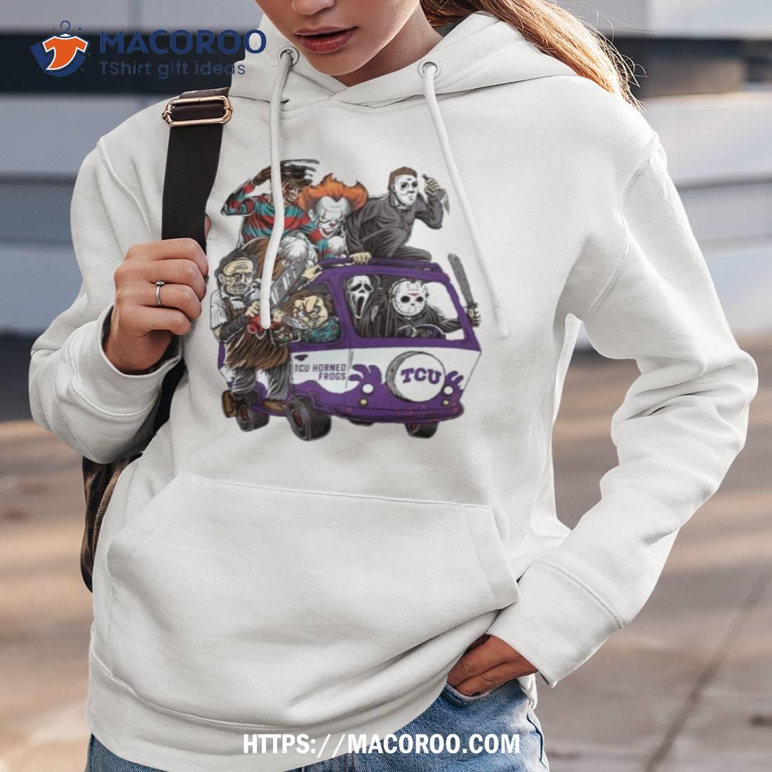 Tcu Horned Frogs Horror Movies Characters Bus Halloween 2023 Shirt Tcu Horned Frogs Horror Movies Characters Bus Halloween 2023 Shirt