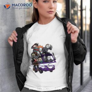 Tcu Horned Frogs Horror Movies Characters Bus Halloween 2023 Shirt