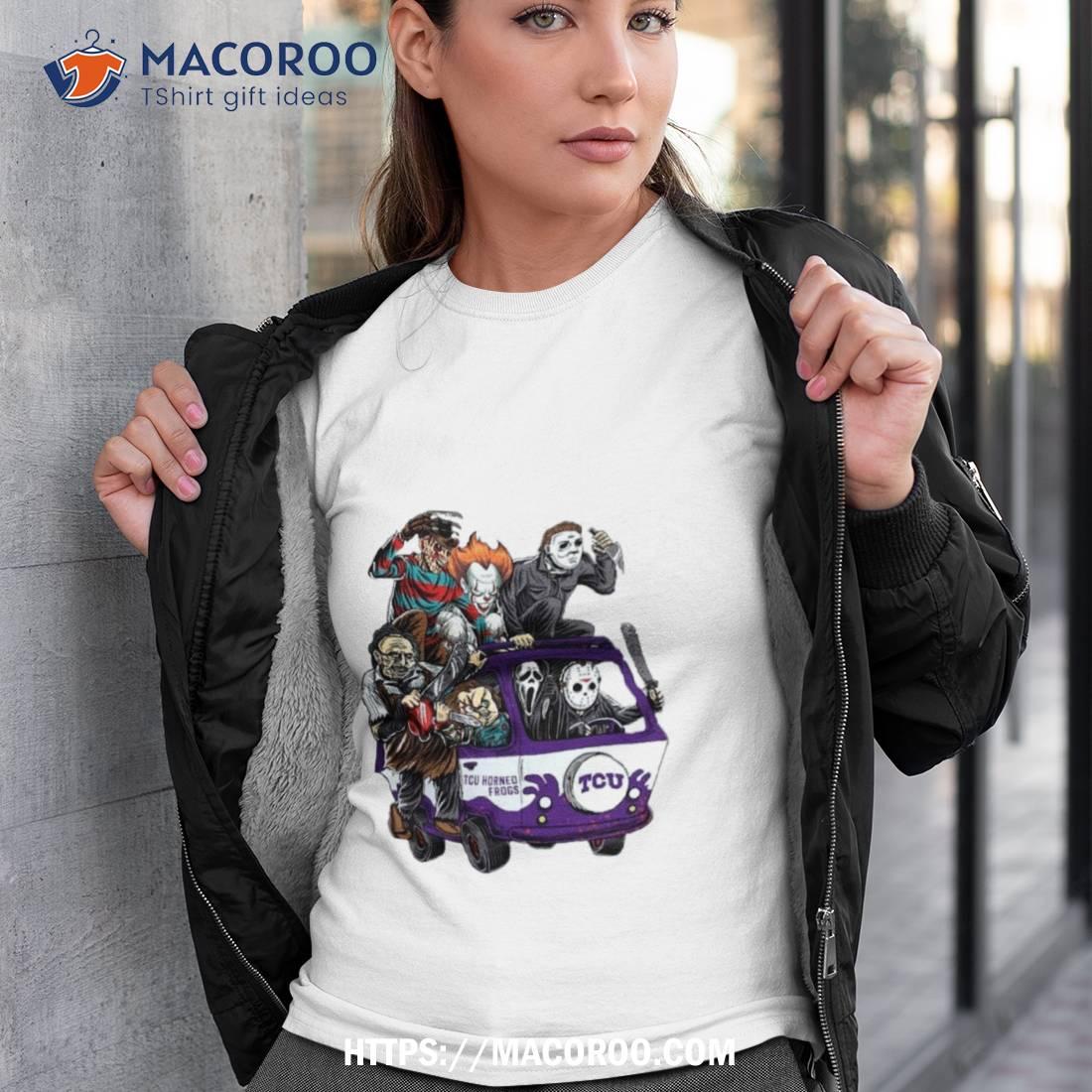 Tcu Horned Frogs Horror Movies Characters Bus Halloween 2023 Shirt Tcu Horned Frogs Horror Movies Characters Bus Halloween 2023 Shirt