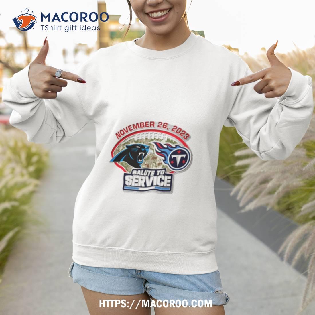 Tennessee Titans Vs. Carolina Panthers Gameday November 26 2023 Salute To Service Shirt Tennessee Titans Vs. Carolina Panthers Gameday November 26 2023 Salute To Service Shirt