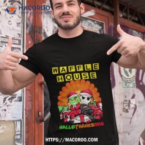 the grinch waffle house hallothanksmas 2023 shirt tshirt 1
