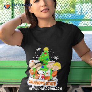 the peanuts characters oklahoma state university christmas 2023 shirt tshirt 1