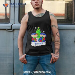 the peanuts characters tennessee titans christmas 2023 shirt tank top 2