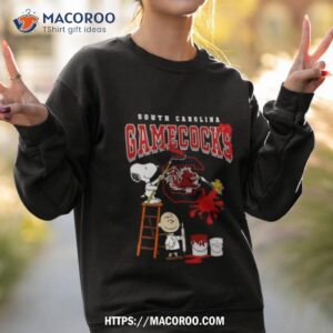 the peanuts charlie snoopy and woodstock wall paint south carolina gamecocks shirt sweatshirt 2