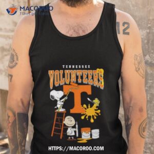 The Peanuts Charlie Snoopy And Woodstock Wall Paint Tennessee Volunteers Shirt 3 the peanuts charlie snoopy and woodstock wall paint tennessee volunteers shirt tank top