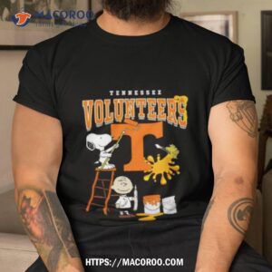 the peanuts charlie snoopy and woodstock wall paint tennessee volunteers shirt tshirt